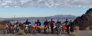 A few riders in 2020 in front of Lake Mead 