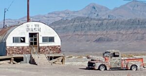 Old U-Wash Laundromat in Tecopa, CA